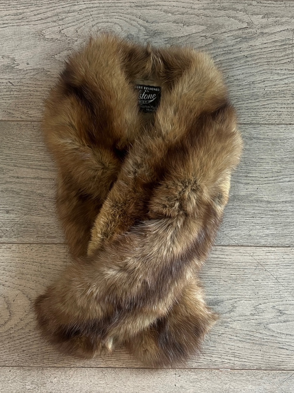 Vintage Authentic Fur Stole 1940’s Hailstone Furrier Idaho Fox Mink Brown